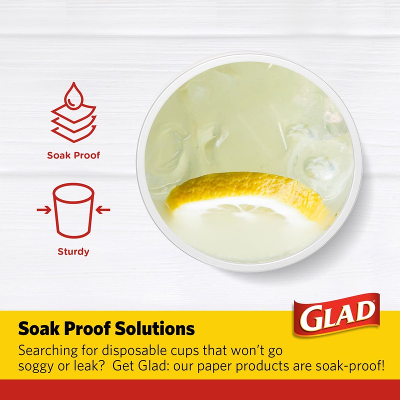 Glad Everyday Clear Plastic Cups, Holiday Grey Snowflake Design -