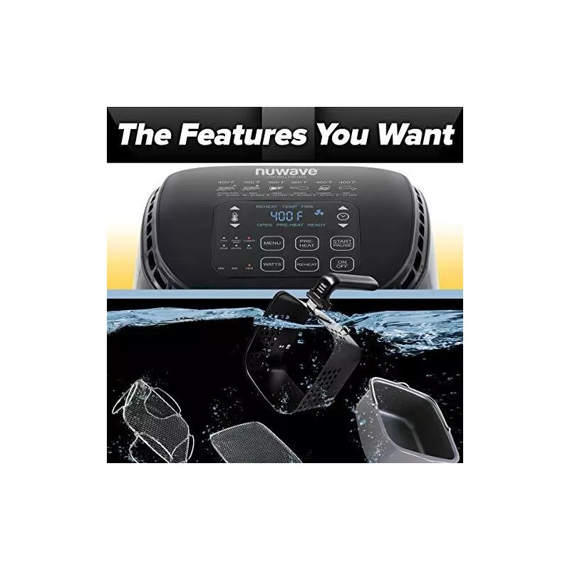 NUWAVE Brio 3-Quart Digital Air Fryer with One-Touch Digital Controls,