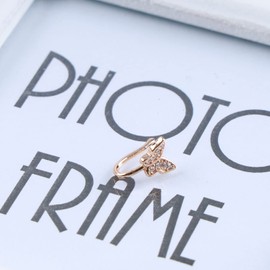 Cimenexe Punk Crystal Nose Ring Gold Paved Cz Butterfly Non Piercing Nose Ring Cz Butterfly Nose Ring Hoop Rhinestone Butterfly Nose Ring Jewelry for Women and Girls Gifts