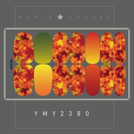 10 Pcs Fall Nail Art Polish Strips Sticker Maple Leaf Pattern Full Nail Wraps Self-Adhesive Stickers Autumn Nail Decals Kit with Nail File for Thanksgiving Women Manicure Tips