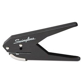 Swingline 74017 perforadora de 1 agujero, perforadora de 20 hojas de capacidad, alicates de baja fuerza, negro y plateado