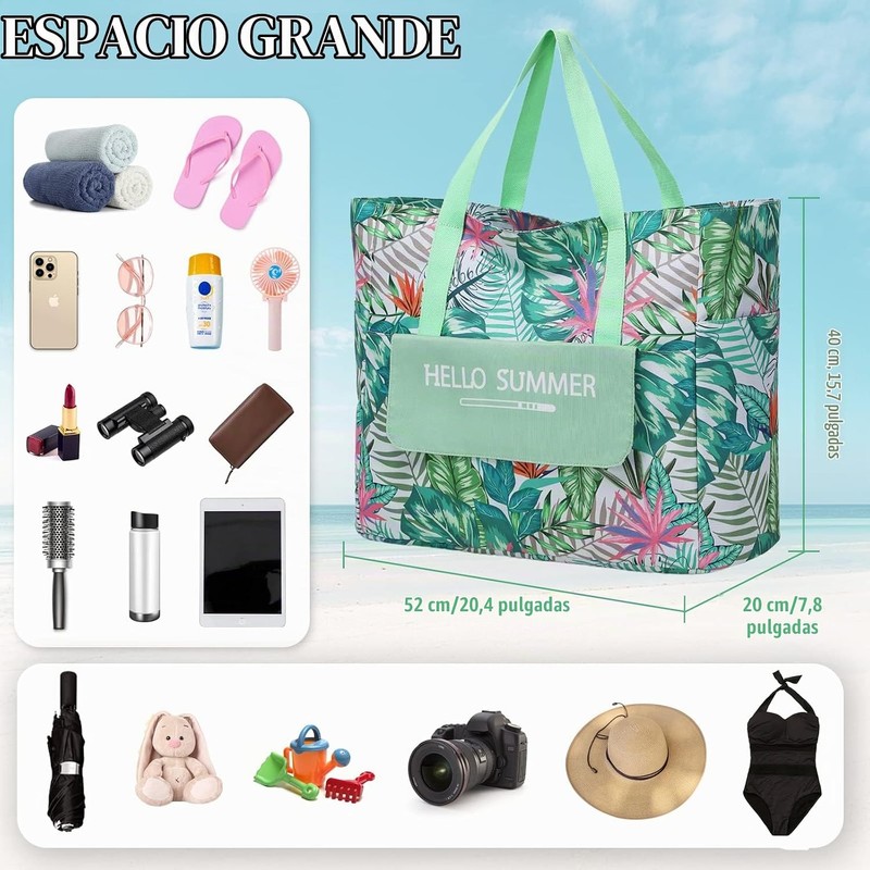Travistar Bolsa de Playa para Mujer, Bolsa de Natación XXL,