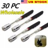 A.E.S 30 Pack Magnetic Pickup Tool LED Light Telescoping Handle
