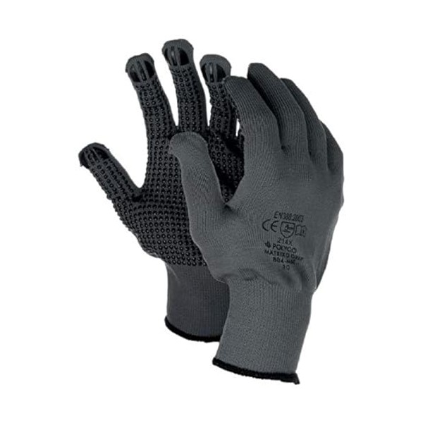 Polyco Matrix D Grip Gloves, Grey, Size Small (7) -