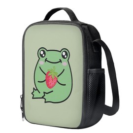 HELLHERO Frog Lunch Bag Insulated Lunch Boxes Strawberry Lunchbag for Work School for Kids Adults Lunchboxes Travel Picnic Organzier Thermal Meal Cooler Tote Bags