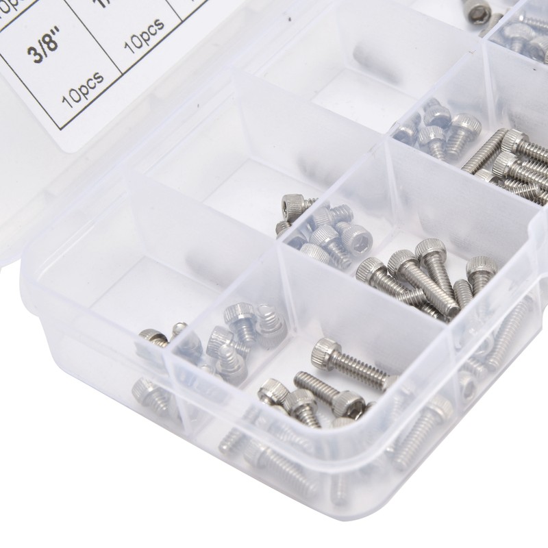 150Pcs Hex Socket Screw Nut Set Stainless Steel CorrosionResistant Industrial