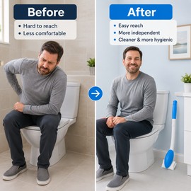 Long-Handle Self-Wipe Aid for Personal Hygiene – Foldable Toilet Tissue Holder for Easier Reach at Home & Travel