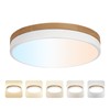 12inch Dimmable Wood led Ceiling Light,Wood Flush Mount Ceiling Light