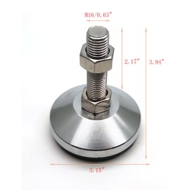 Susenya Leveler Feet,2-Pack, Cabinet Leveling Feet Adjustable 3.2" Base,M16 Thread,2000 Lb Capacity Heavy Duty Adjustable Leg Leveler Black Carbon Steel PVC D80xM16x80