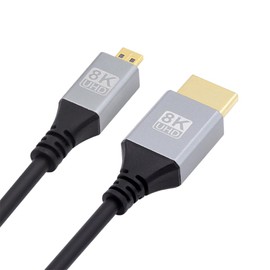 NFHK Micro HDMI 2.1 Ultra Thin HDTV Cable 8K 4K Hyper Super Flexible Slim Cable Tipo A a Tipo-D para cámara HDTV 50CM