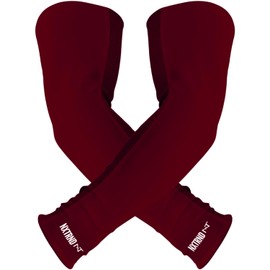 Nxtrnd Air-TEK Arm Sleeves, Breathable Football Compression Sleeves for Men, Sold as a Pair (Youth, Maroon)