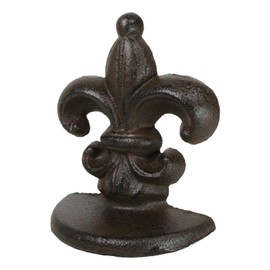 Ebros Gift Southwest Rustic Vintage Accent Royal French Fleur De Lis Emblem Doorstop Door Wedge Porter Figurine 5.25"H Heirloom Sculpture