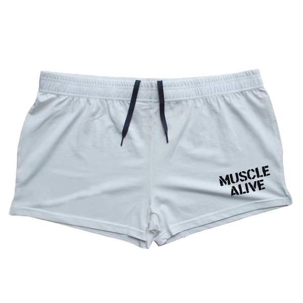 Muscle Alive Mens Bodybuilding Shorts 3" Inseam Cotton Size XL