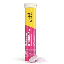 VITL Vitl Collagen & Vitamin C Effervescent - 20 Tablets - Unleash Your Radiant Beauty from Within - 1 Month Supply