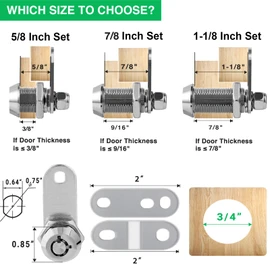 10 Pack Tool Box Lock with Keys, 5/8" Cabinet Lock Cam Lock Keyed Alike, Toolbox Lock Replacement Lock for Mailbox RV Storage Door with Manual, Zinc Alloy (10Pack，5/8 Inch)