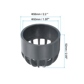 PATIKIL 50mm ID Atrium Drain Grate Cover, 2 Pack Round Outdoor UPVC Sewer Drain Pipe Fitting Adapter for Drainage System, Gray