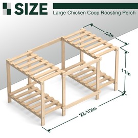 Flehomo Chicken Perch, Wooden Roosting Bars for Chicken Coop & Chicken Jungle Gym, Toy for Hen Chickens & Chicks