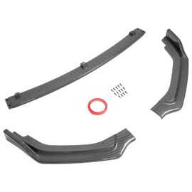 HECASA Front Bumper Lip Spoiler Compatible with 2018-2024 Infiniti Q50 Luxe/Base Models JDM Style, PP Plastic 3PC Style Under Chin Splitter Bumper Valance Diffuser Air Dams - Carbon Fiber Color