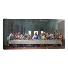 Wieco Art Canvas Prints the Last Supper by Leonardo Da Vinci Classic Art Reproductions Jesus Canvas Wall Art for Home Decoration