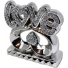 JAYOGLA Handmade Silver Crushed Diamond Love Sign Ceramic Ornament -