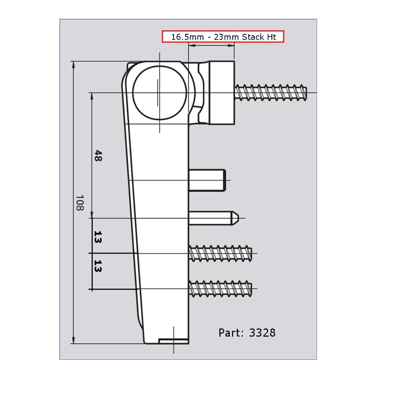 Roto Doorline 108 Flag Door Hinge White Heavy Duty