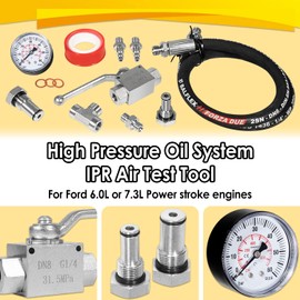Upgrade 6.0L-7.3L Powerstroke Disel High Pressure Oil System IPR Air Test Tool Set with Gauge Air Meter Fit for Ford Engine