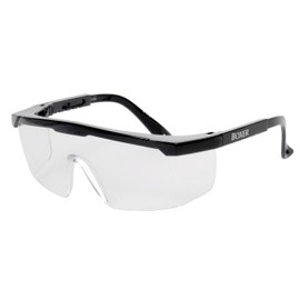Galeton 9230 Boxer Classic Safety Glasses with Adjustable Temples and Anti-Scratch Lenses, Black Frame/Clear