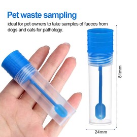 KEQAR 20pcs Chair Sample Tubes with Spoon and Label Stickers, Sealed for Dogs and Cats (15ml)