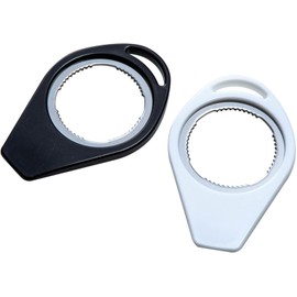 Shimomura Planning 46107 Cap Opener, Set of 2, Made in Japan, Plastic Bottle, Pull Tab, Can Lid, Lid Opener, Portable, Compact, Includes Strap Hole, Easy, Women, Children, Elderly, Black, White