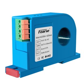 AC Current Transmitter,Hall DC Sensor,Output to PLC or Instrument,High Precision Perforated Sensing Current 0-5V-420mA