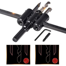 HOHXEN Adjustable Circle Hole Saw Cutter Woodworking Drill Bit Kit, 1 in to 8 in Round Saw Cutting Tool, Plane Type Circle Hole Cutter Tool, Heavy Duty Wood DIY Tools (Cutting Diameter: 30mm-200mm)