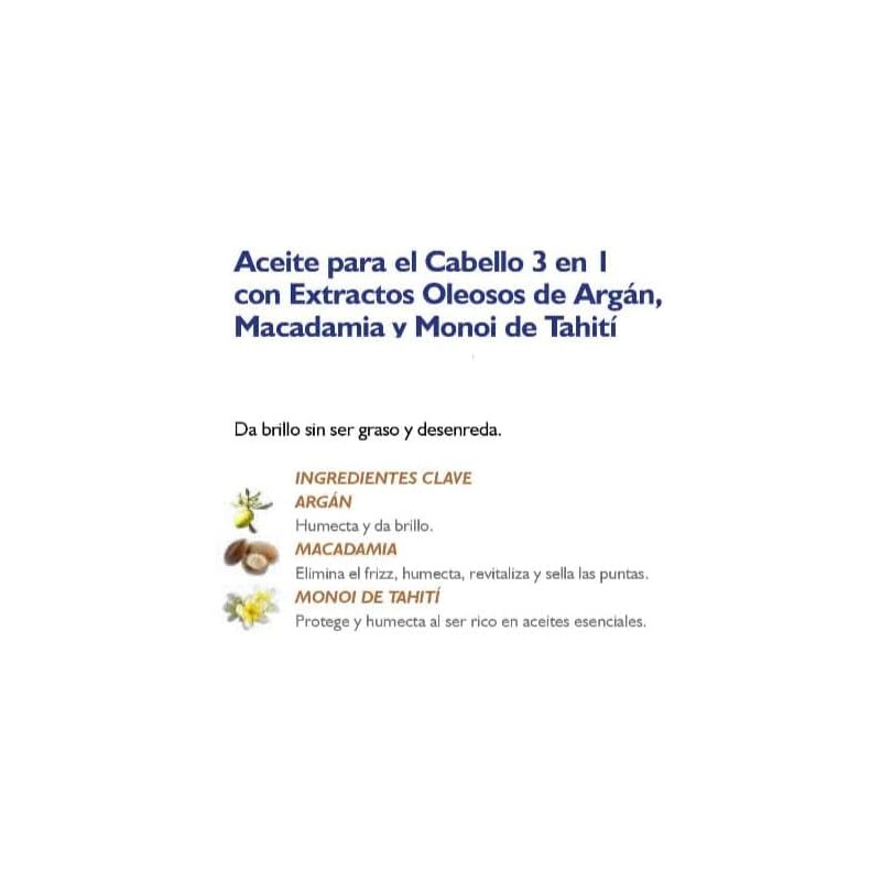 ACEITE PARA CABELLO 3 EN 1 con extractos oleosos de