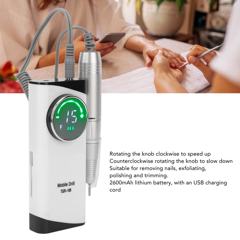 Nail Drill Machine 30000RPM High Speed USB Rechargeable Electric Nail