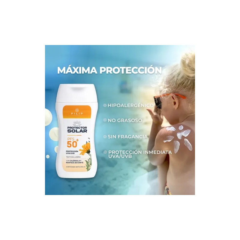 Filip Natural - Protector Solar Fps50+, Caléndula, 250ml