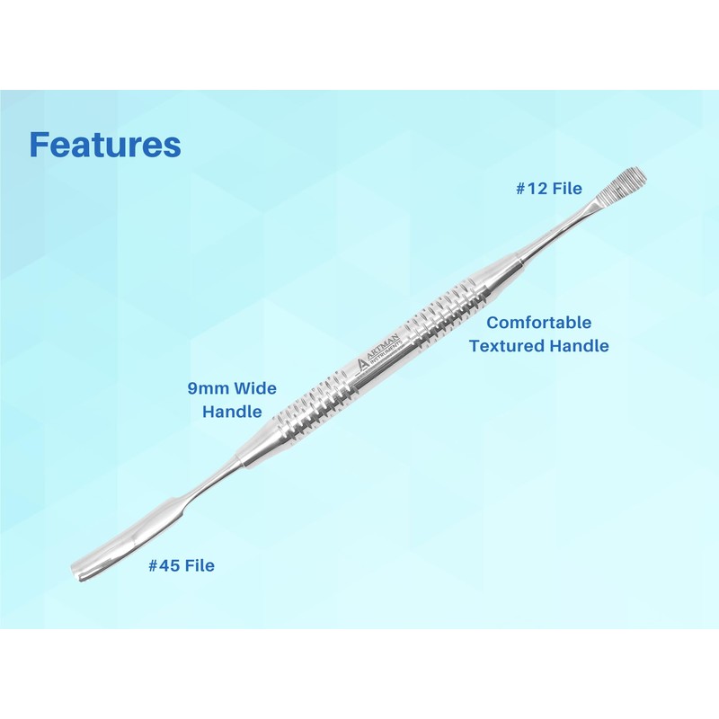 ARTMAN INSTRUMENTS Miller Bone File #21 and #45, Double-Ended, Stainless