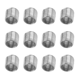 Pack of 12 Thread Adapters M12 to M10 x 15 mm, Stainless Steel Threaded Sleeves, Reducing Nuts with Male Thread, Thread Reducing Nut for Automotive, Furniture Projects and Mechanical Devices