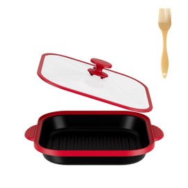 Microwave Grill Pan with Cover - Bacon Cooker, Crisper & Grilled Cheese Maker, Microwave Cookware,Dishwasher Safe for Easy Clean,Stocking Stuffer