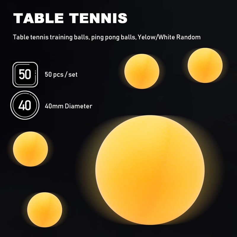 50 pcs 40 mm Table Tennis Training Balls, Pong Balls,