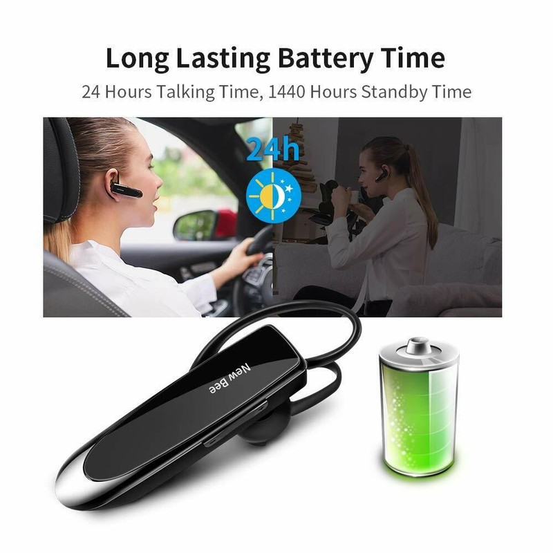 New Bee Bluetooth Headset Two Device Connection Handsfree driving Headset,
