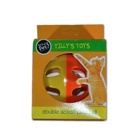 World of pets 'Tilly's Toys' Double Action Play Ball & Bell for Cat & Kitten