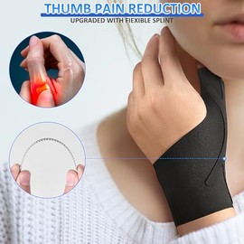 Soporte de muñeca para pulgar estabilizador de compresión de cobre, soporte para pulgar para túnel carpiano, artritis, tendinitis y alivio del dolor TFCC, mujeres y hombres, se adapta a mano izquierda
