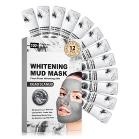 Clay Face Mask Kit-12Pcs Dead Sea Mud Clean Facial Mask,Portable Travel Size Bulk Mud Mask, Cleaning Pore Reduce Blackhead,Moisturizing Brighten Skin,Thanksgiving Care Product Gift Set for Women Men