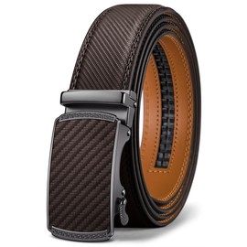 BULLIANT Men's Belt,Slide Ratchet Belt For Gift Men Dress Pant Shirt Oxfords,Trim To Fit, Deep Brown2486, 28"-34"Waist Adjustable