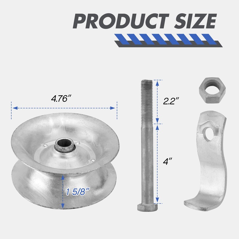 SPARKWHIZ Sliding Gate Rollers for 1 5/8" Pipe Track, 5"