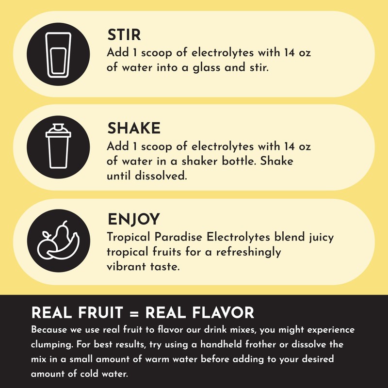 JUST INGREDIENTS Tropical Paradise Electrolytes Drink Mix - Coconut Water,