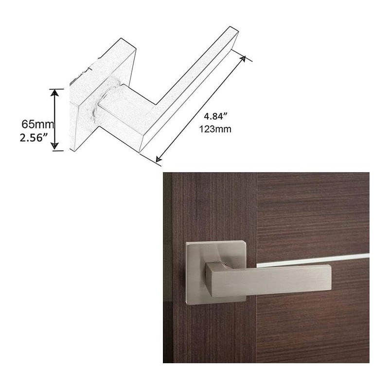 Probrico 6 Pack Door Handles in Satin Nickel, Half Dummy