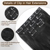 QAUARUMSUN Clip in Hair Extensions 24 Inch 4pcs Long Wavy
