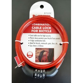 Roadster Combination Number Code Bike Bicycle Cycle Lock 8mm by 650mm Steel Cable Chain.