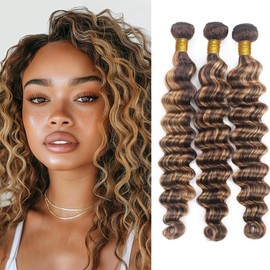 P4/27 Human Hair Bundles Ombre Water Wave Bundles 26 28 30 Inch Unprocessed Highlight Human Hair 3 Bundles Extension