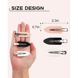 No Bend Hair Clips - 15pcs Dent Free Hair Clips,No Crease Hair Clip Pin Curl Clip,Makeup Hair Clip,for Girl Woman Makeup Bangs Hair Styling((Pink, White, Black)
